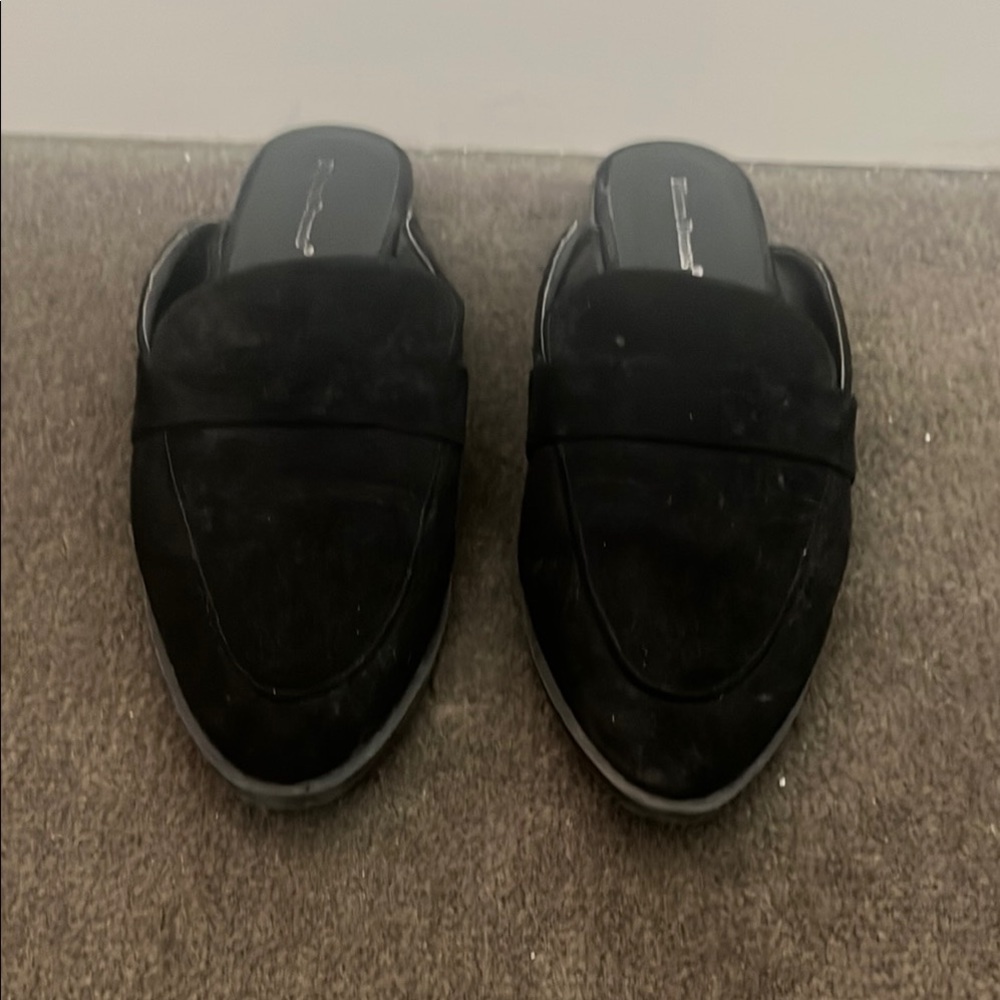 Pierre Dumas Black Faux-Suede Slip-On Loafers